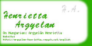 henrietta argyelan business card