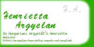 henrietta argyelan business card